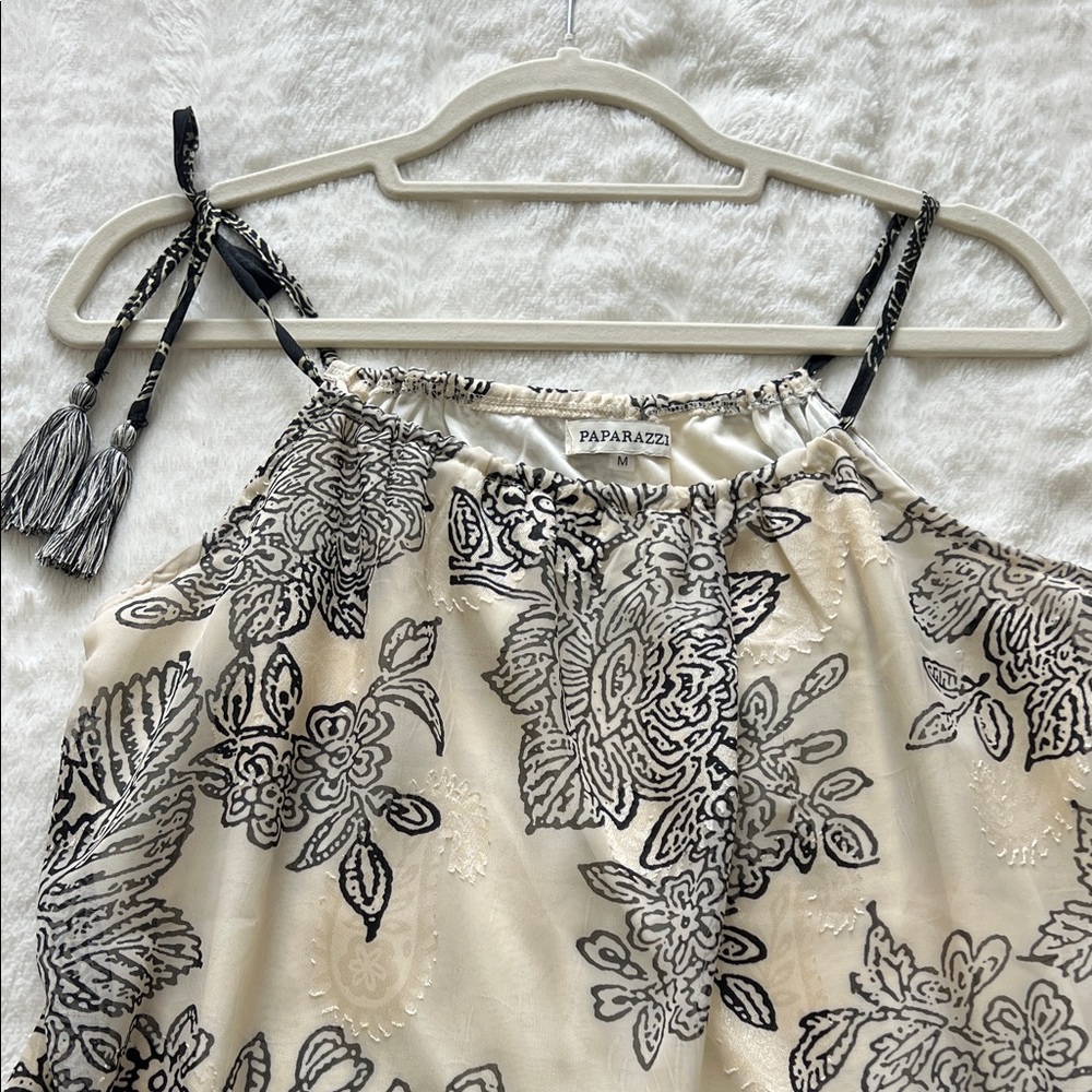 Paparazzi Black and Cream Floral Camisole